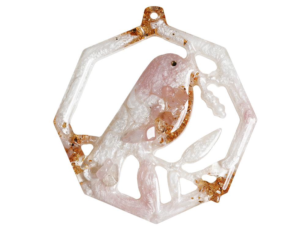 Елочные игрушки ( Снегирь+ Олень+ Ель) Розовый кварц-4