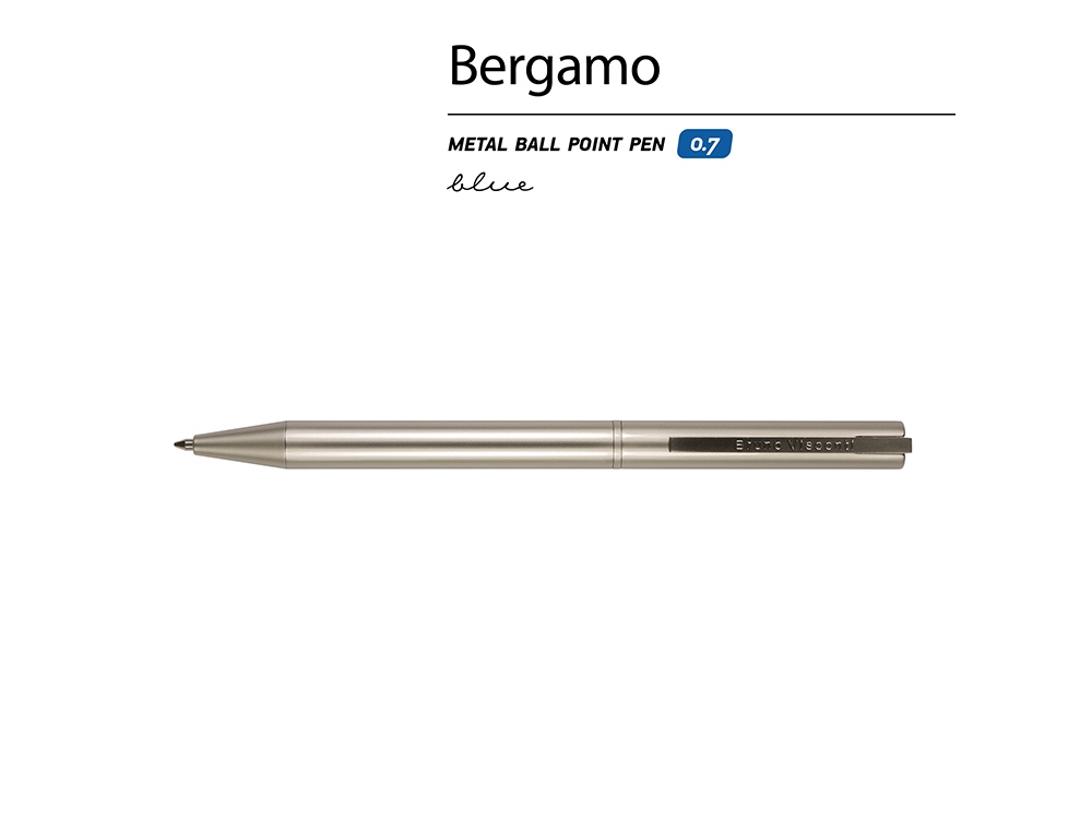 Ручка металлическая шариковая Bergamo, шампань-1