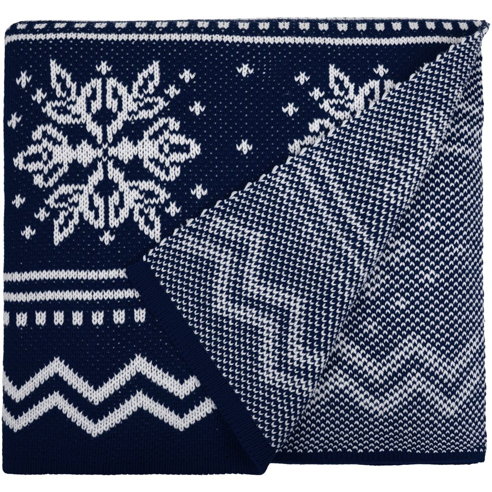 Плед Elnik, синий с молочно-белым-1