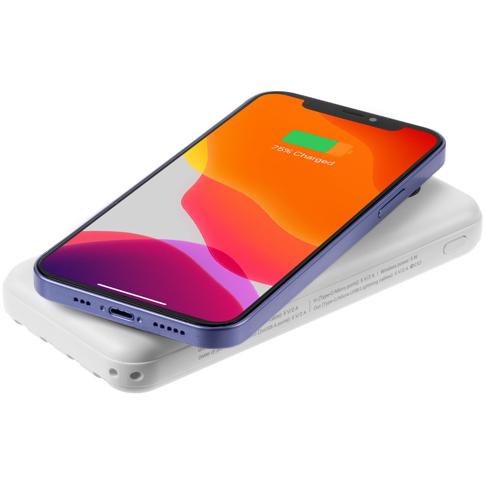 Внешний аккумулятор Omni Qi 10000 мАч, белый-3