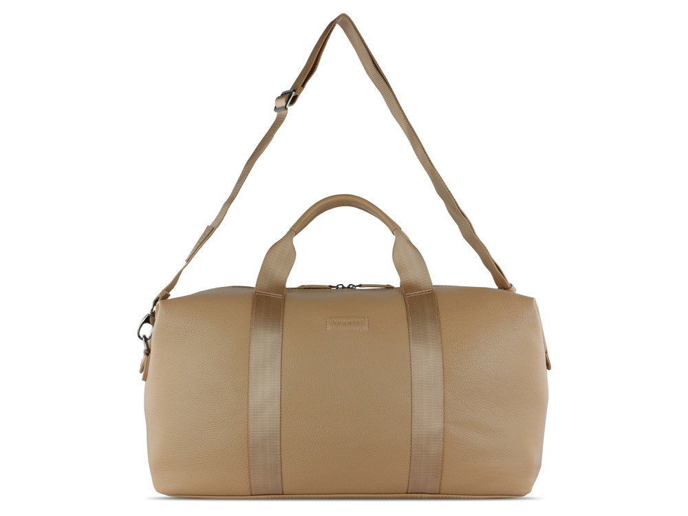 Сумка дорожная BUGATTI Elsa, песочного цвета, воловья кожа/полиэстер, 47х22х24 см-2