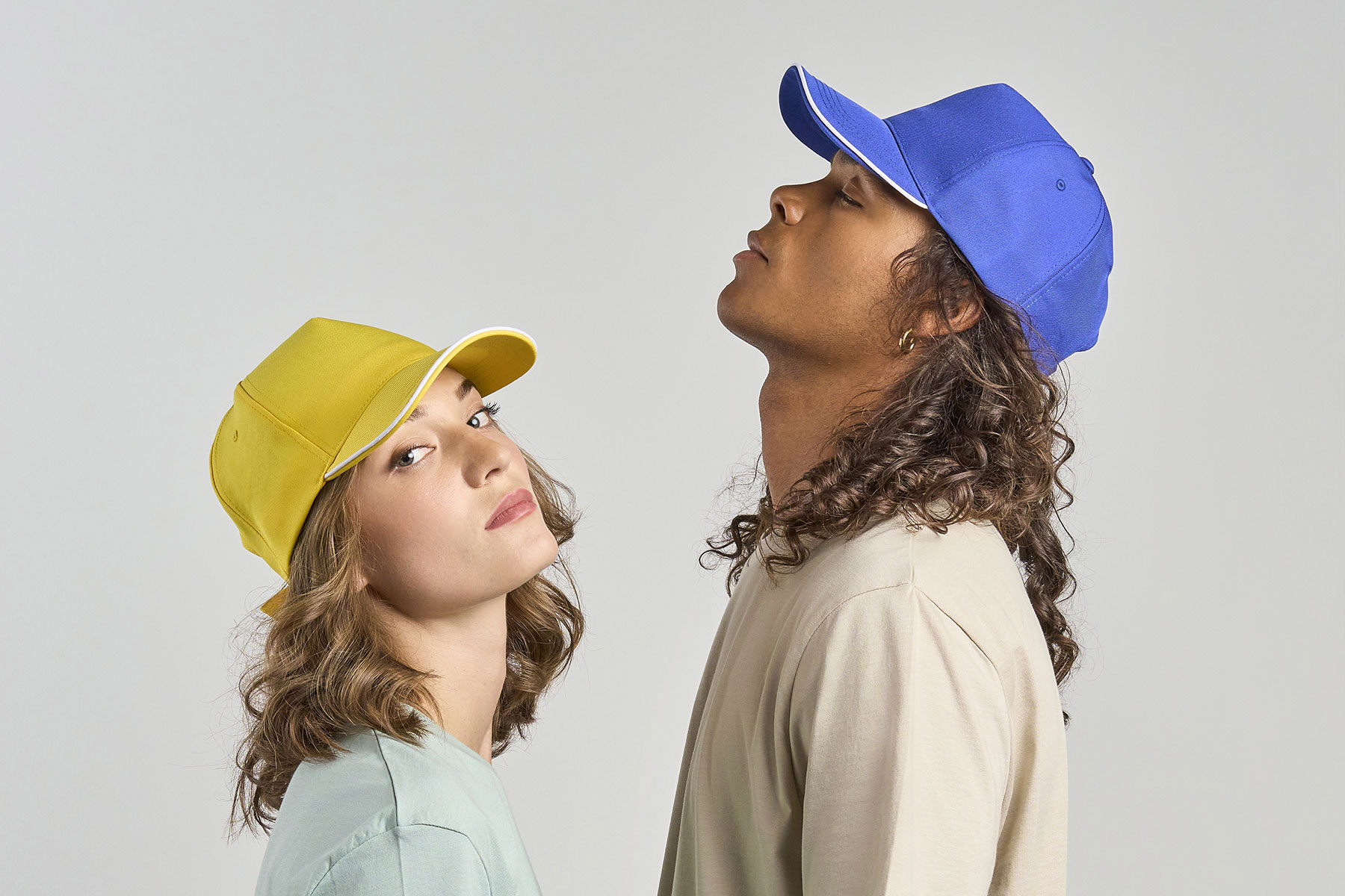 Бейсболка RECY FIVE PIPING, 5 клиньев, застежка-липучка, оранжевый, белый-5