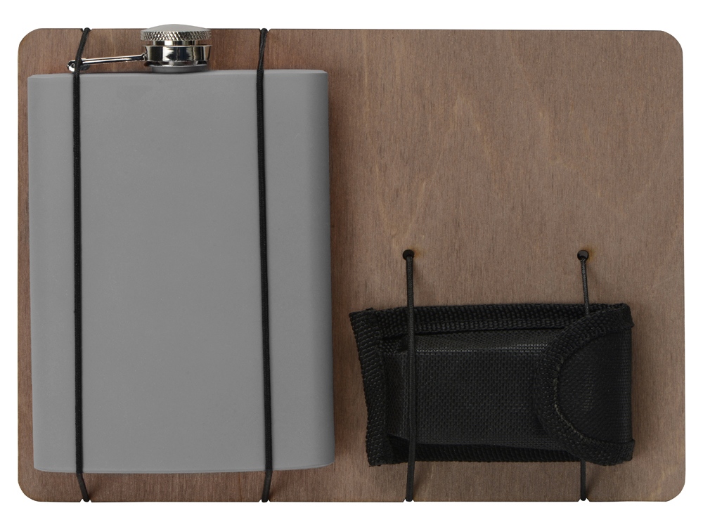 Подарочный набор Путешественник с флягой и мультитулом, светло-серый-2