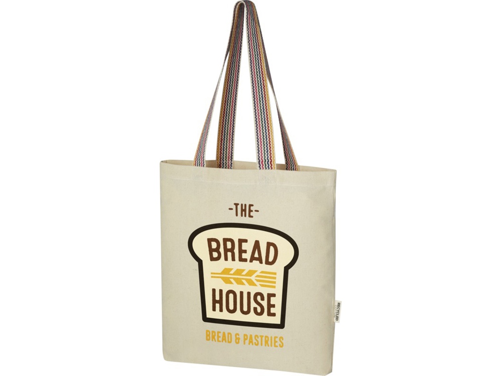 Эко-сумка Rainbow объемом 5л из переработанного хлопка плотностью 180 г/м2, натуральный-7