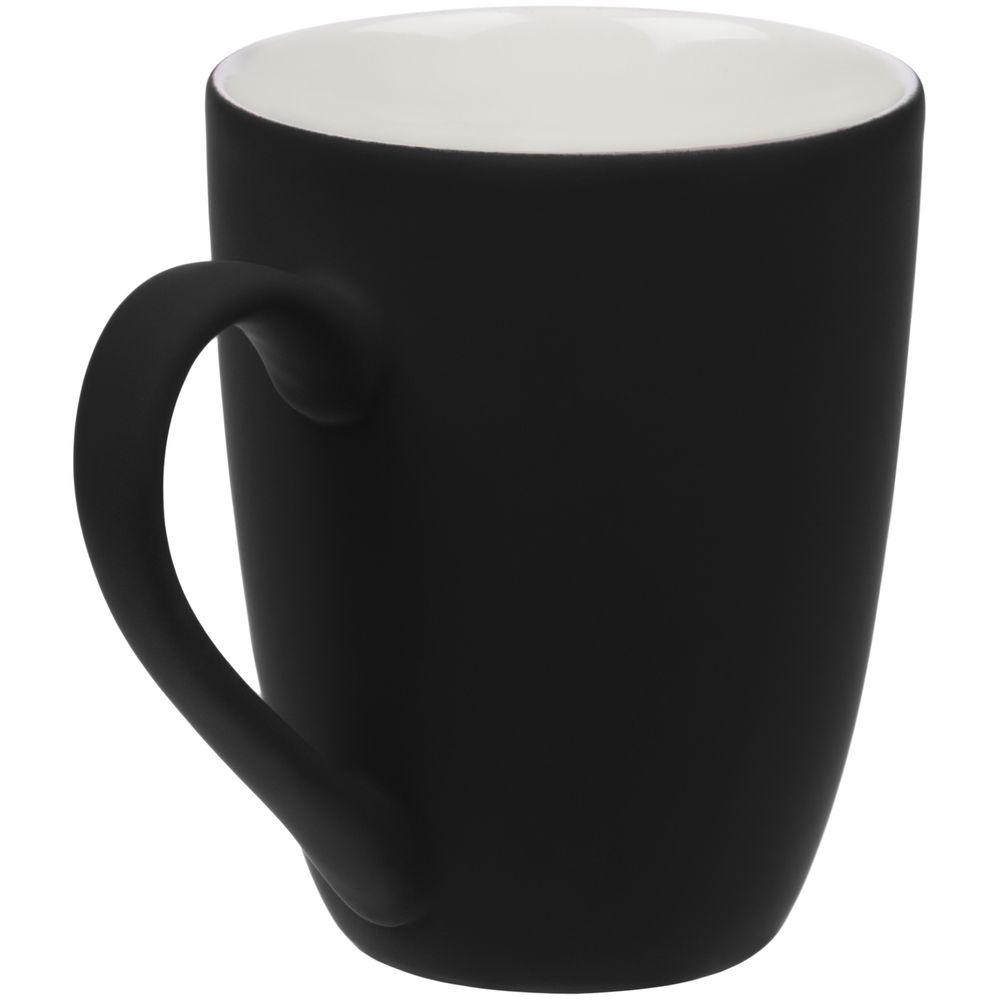 Кружка Good Morning с покрытием софт-тач, ver.2, черная-1