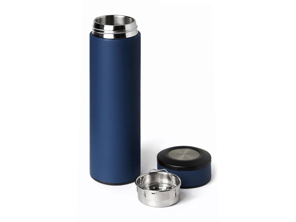 Вакуумный термос Vacuum Flask C1, soft touch, 420мл, темно-синий-1