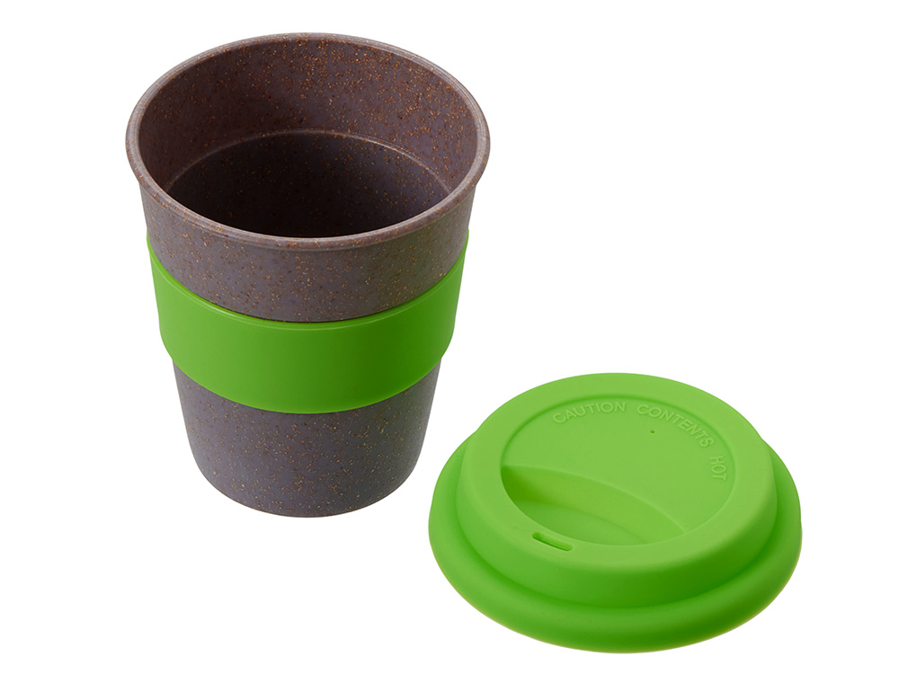 Стакан с силиконовой крышкой Cafe, зеленое яблоко-1