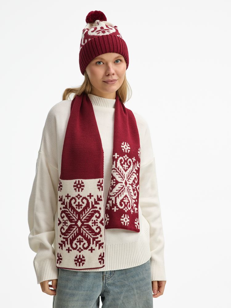 Шапка Wintertude, красная с белым-4