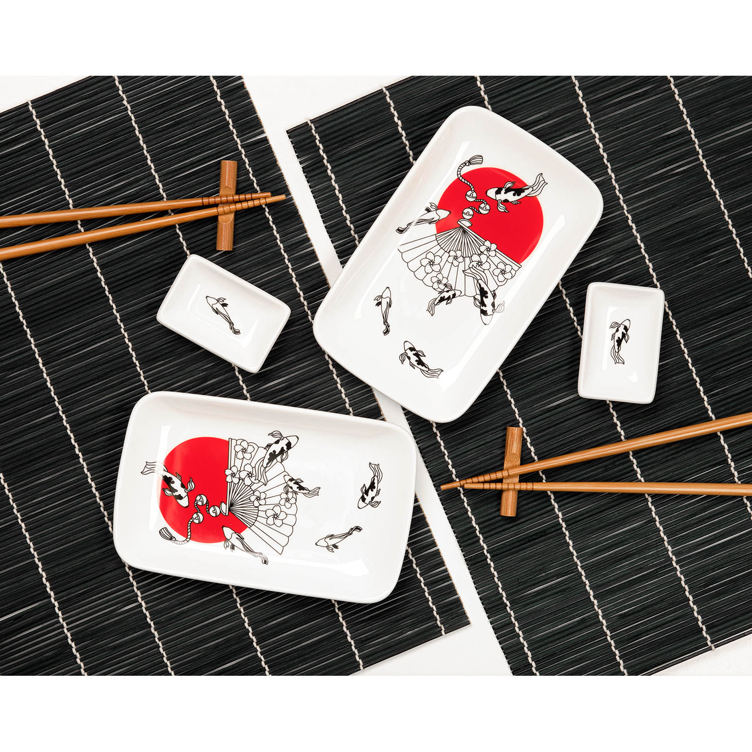 Набор для сервировки суши Tokyo (10 предметов), черный-1