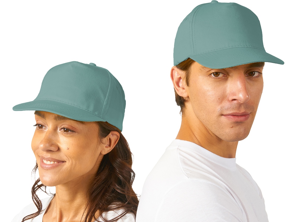 Бейсболка Memphis 5-ти панельная 165 гр, припылено-бирюзовый-0