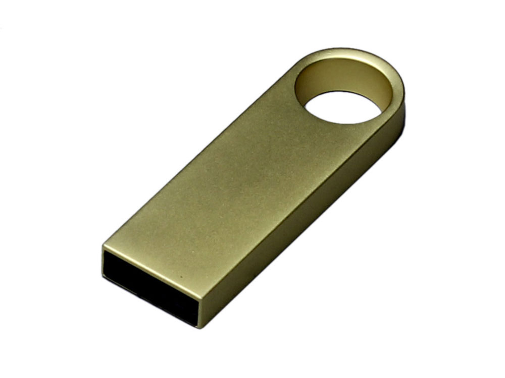 USB 2.0-флешка на 4 Гб с мини чипом и круглым отверстием, золотистый-1
