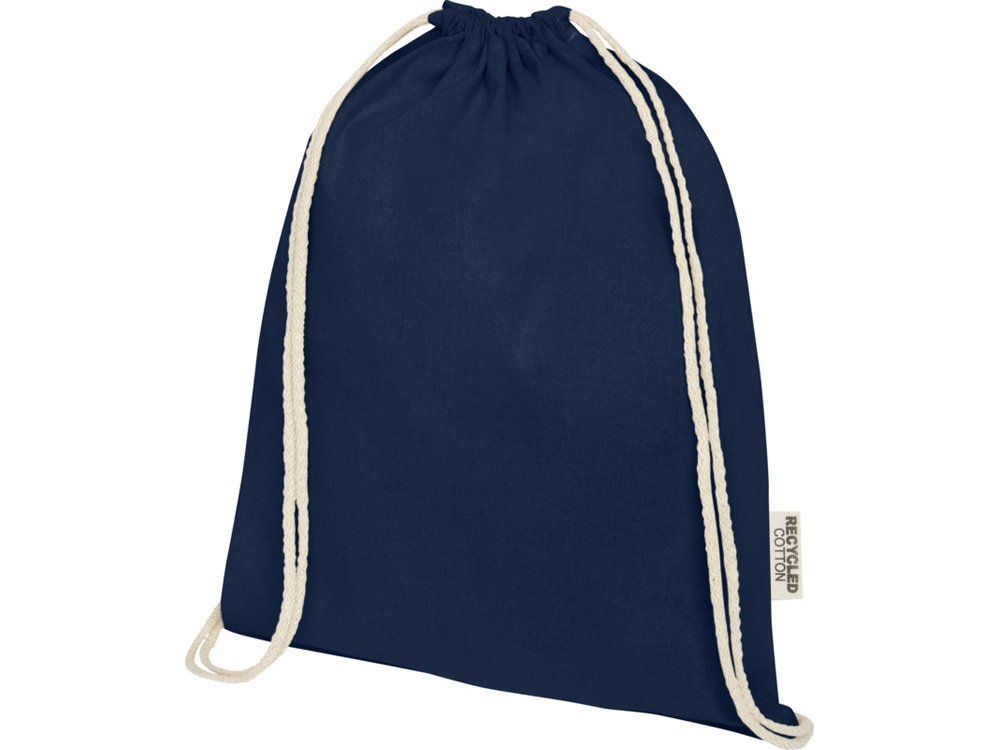 Oregon сумка-кисет из переработанного хлопка, сертифицированного согласно GRS, плотностью 140 г/м² - Темно - синий-0