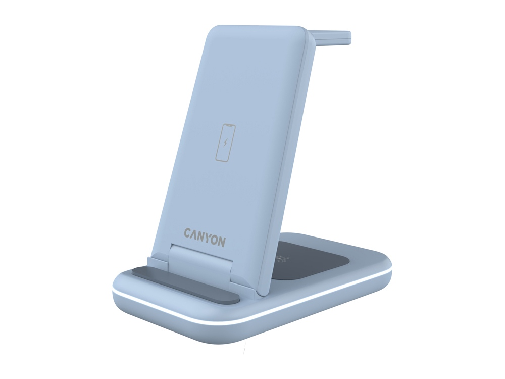 Беспроводное зарядное устройство 3-в-1 CANYON WS-304 (CNS-WCS304B), 15W, голубой-0