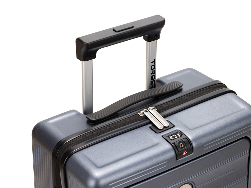 Чемодан TORBER БАЙКАЛ, тёмно-серый металлик, поликарбонат, 37,5 x 20 х 54 см, 37 л-6