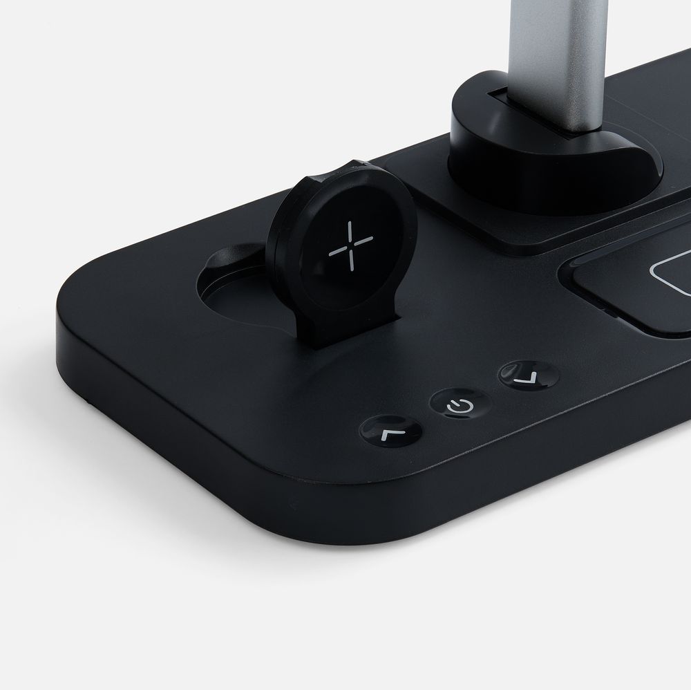 Настольная лампа с беспроводной зарядкой Power Light, черная-2