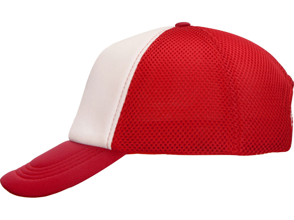 Бейсболка с сеткой Newport, белый/красный-5