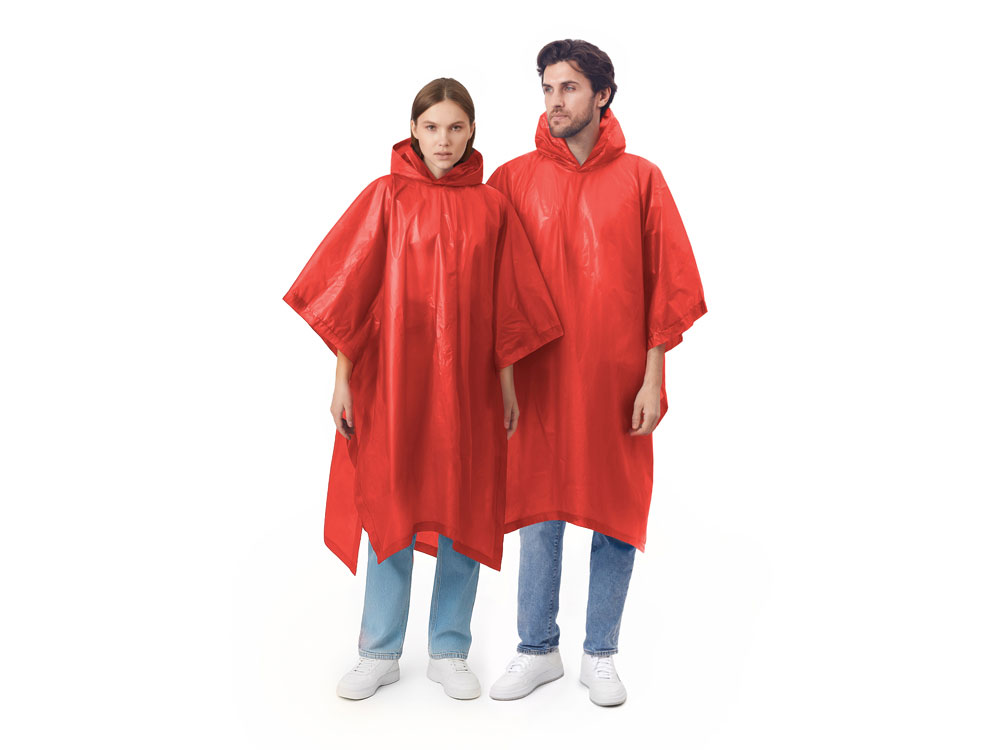 Пончо Hawaii c чехлом унисекс, красный-0