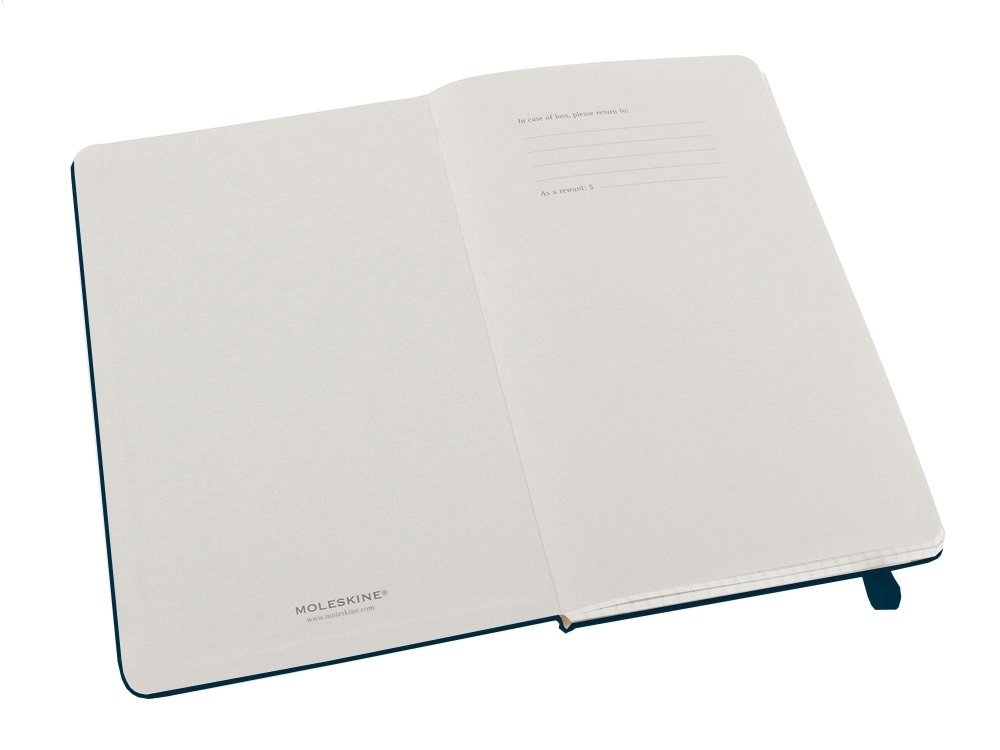 Записная книжка Moleskine Classic (в клетку) в твердой обложке, Large (13х21см), голубой сапфир-1