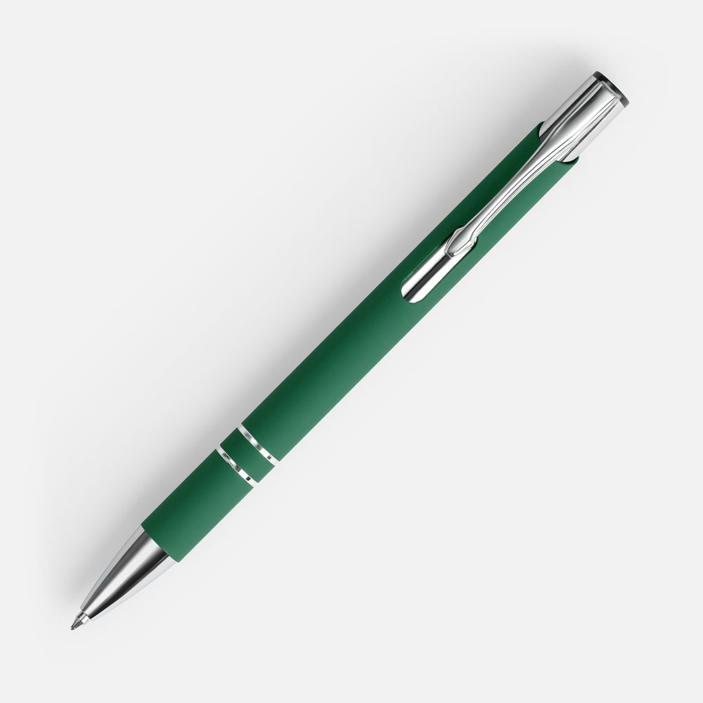 Ручка шариковая Keskus Soft Touch, зеленая-1