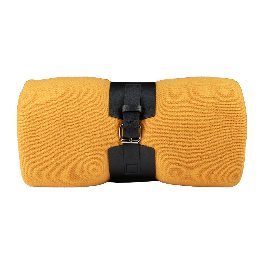 Плед  "Belt"; жёлтый; 130 х 180 см; 100% акрил, с поясом, желтый-0