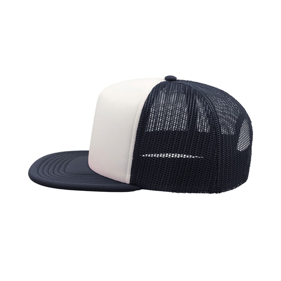 Бейсболка SNAP 90S, 5 клиньев, пластиковая застежка, белый, темно-синий-3