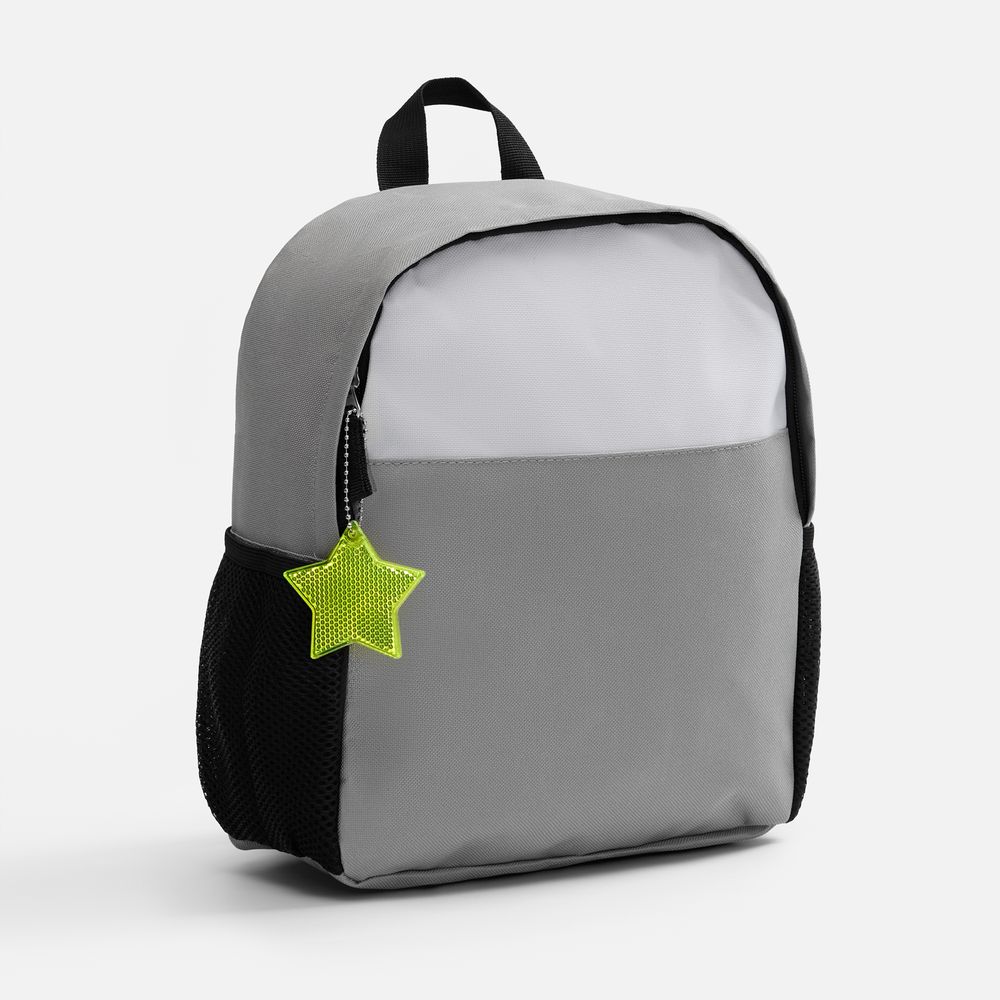 Пешеходный светоотражатель с цепочкой «Звезда», желтый неон-1