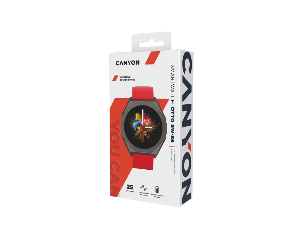 Смарт-часы CANYON Otto SW-86, красный-6