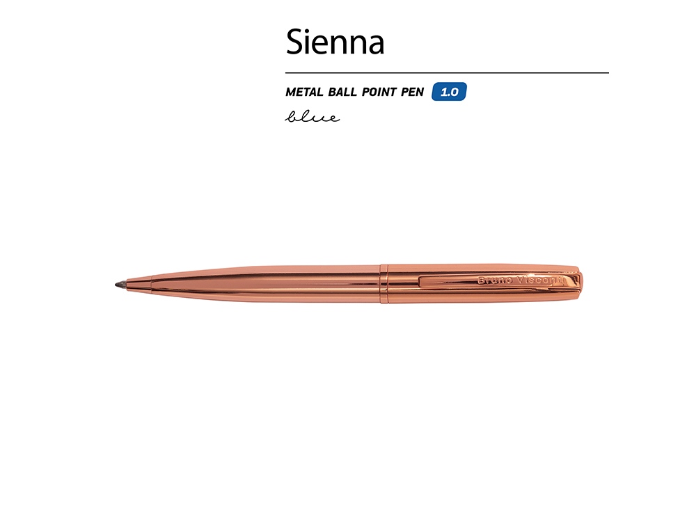 Ручка металлическая шариковая Sienna, розовое золото-1