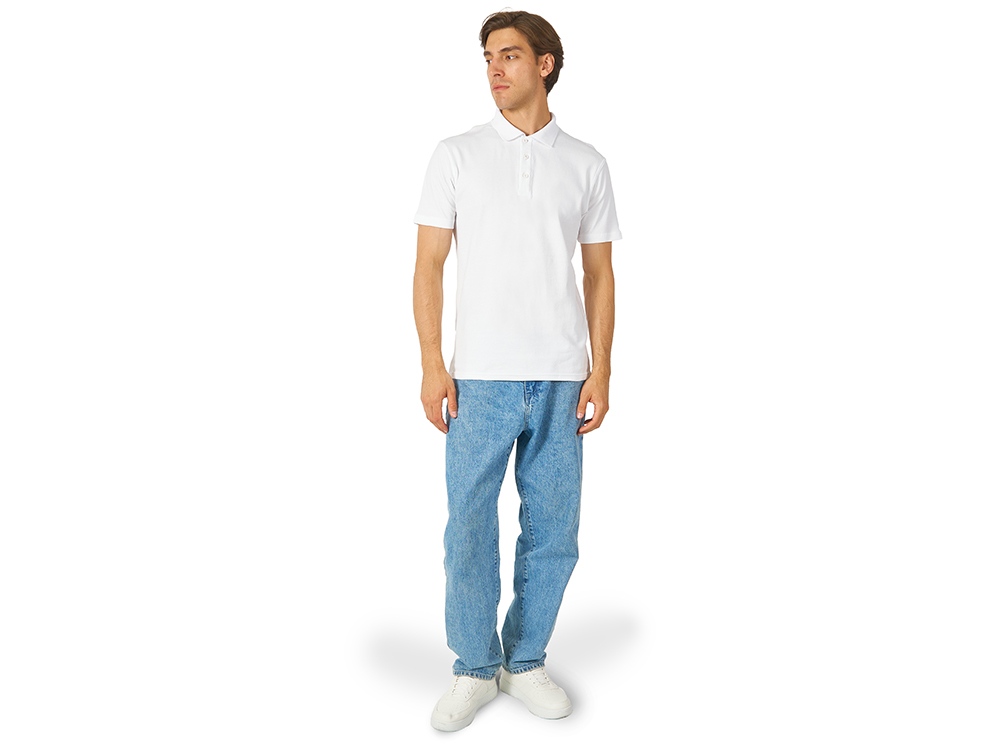 Поло с эластаном Chicago, 200гр пике, белый-3