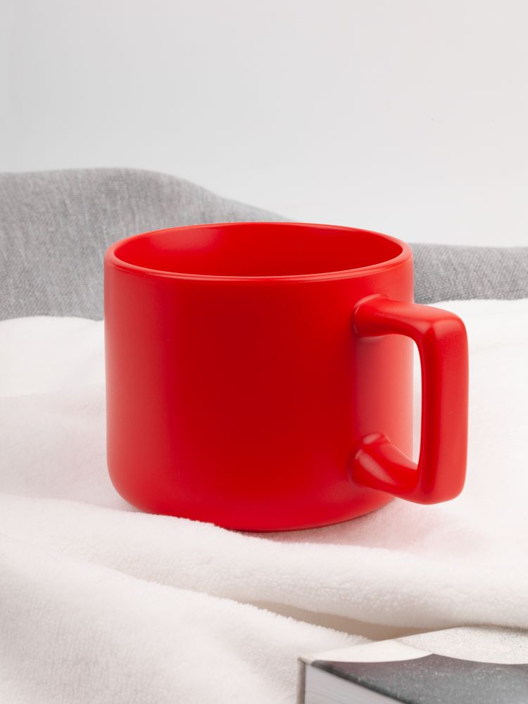 Чашка Jumbo в коробке матовая, красная-3