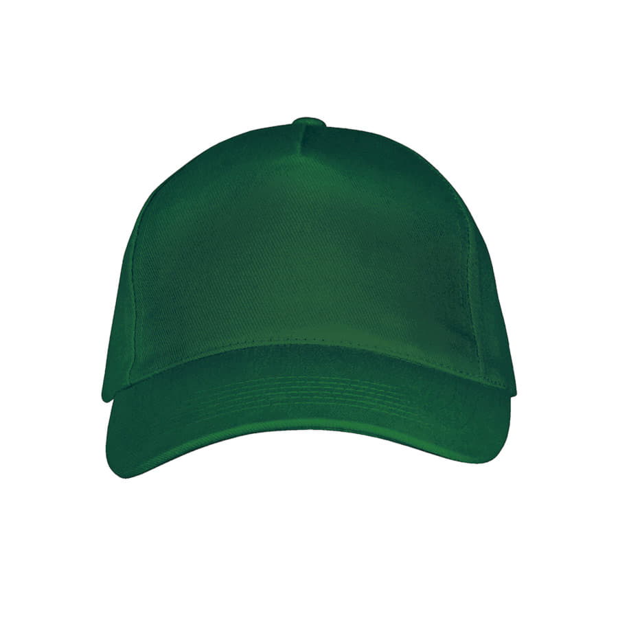 Бейсболка LONG BEACH, 5 клиньев, металлическая застежка, темно-зелёный-2