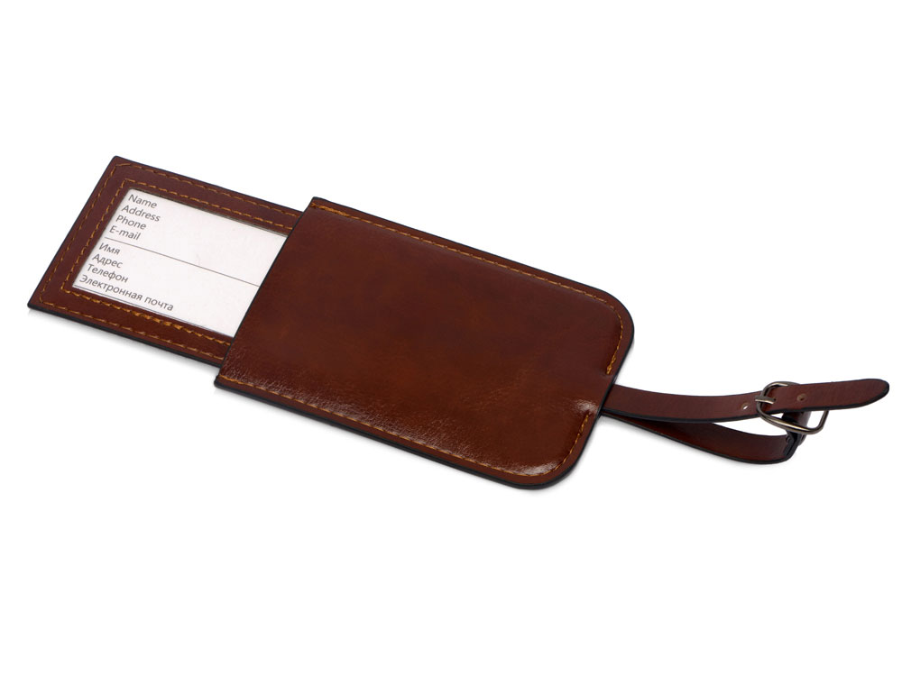Багажная бирка из PU Fabrizio, коричневый-0