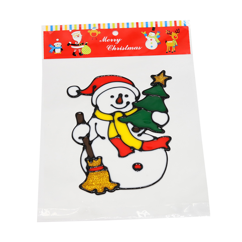 Наклейки на окна (пластиковые) (снеговик 20*29), Мультиколор-1