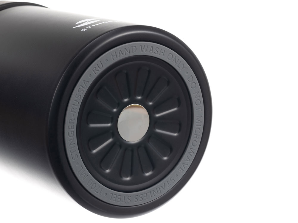 Термос ланч-бокс Stinger, 1,7 л, широкий, сталь, чёрный, три контейнера, 16,1 x 14,9 x 21,5-1