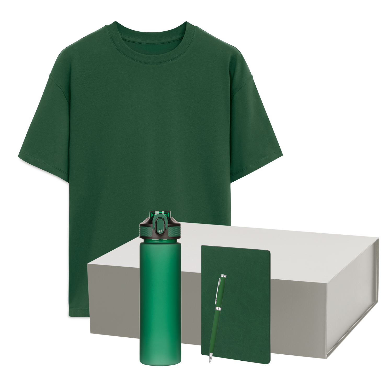 Набор с одеждой RUST NEO (футболка, бутылка, ежедневник, ручка), зеленый, 3XL/4XL-0