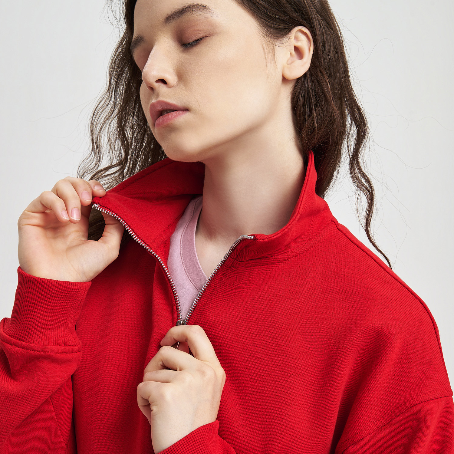 Толстовка на молнии унисекс FLOW, красная-9