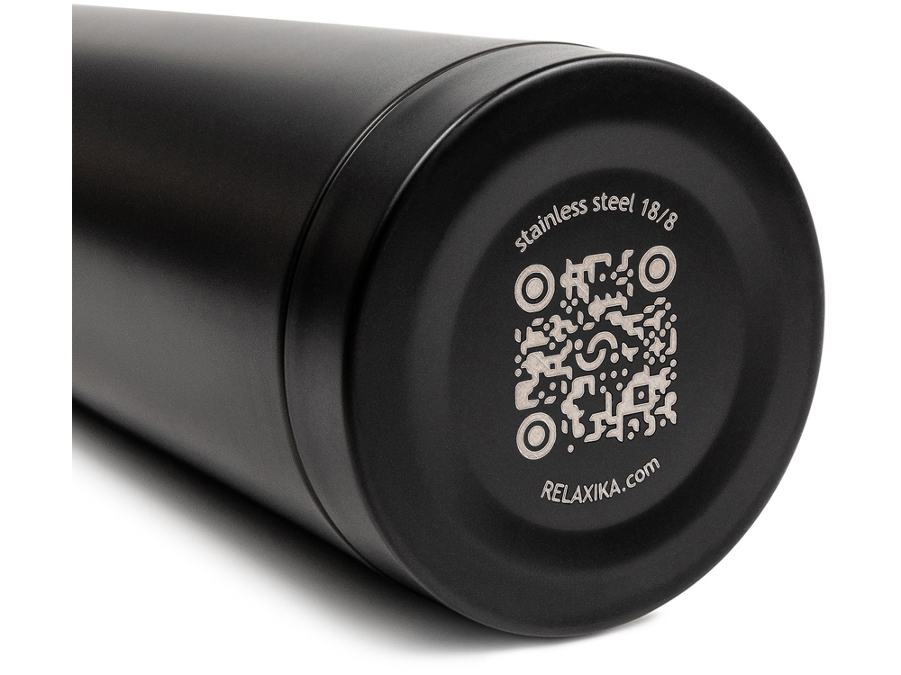 Термос Relaxika 101 (1 литр), черный (без лого)-9