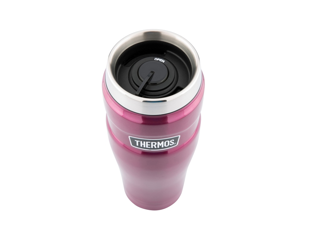 Кружка-термос со стальной колбой SK1005 Matte Raspberry leak proof Vacuum Travel Tumbler, 470ml., красный-1
