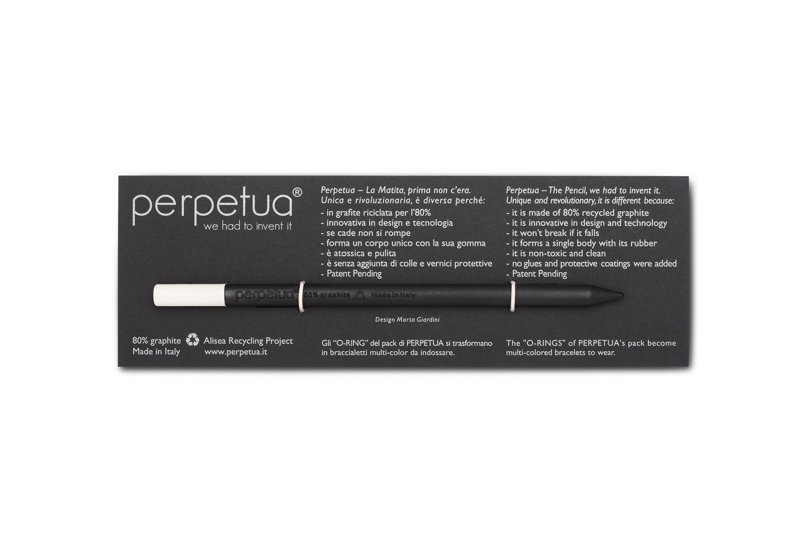 Карандаш графитовый Perpetua с белым ластиком-0