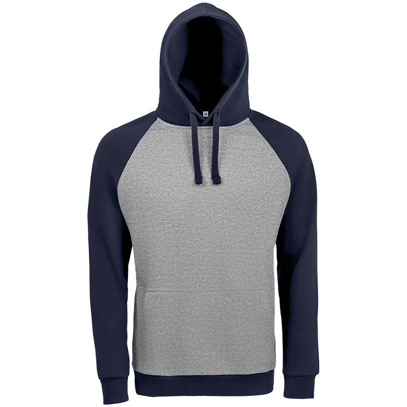 Толстовка унисекс Seattle, серый меланж с темно-синим-1