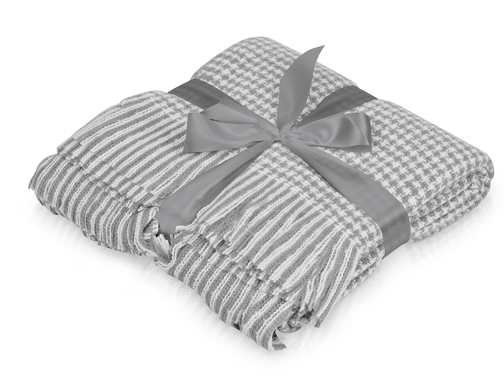 Акриловый плед Harp 130x180 см, белый/холодный серый-0