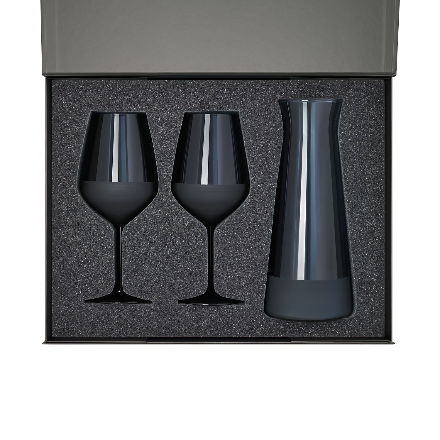 Подарочный набор декантер + 2 бокала для вина Sapphire в черной коробке-1