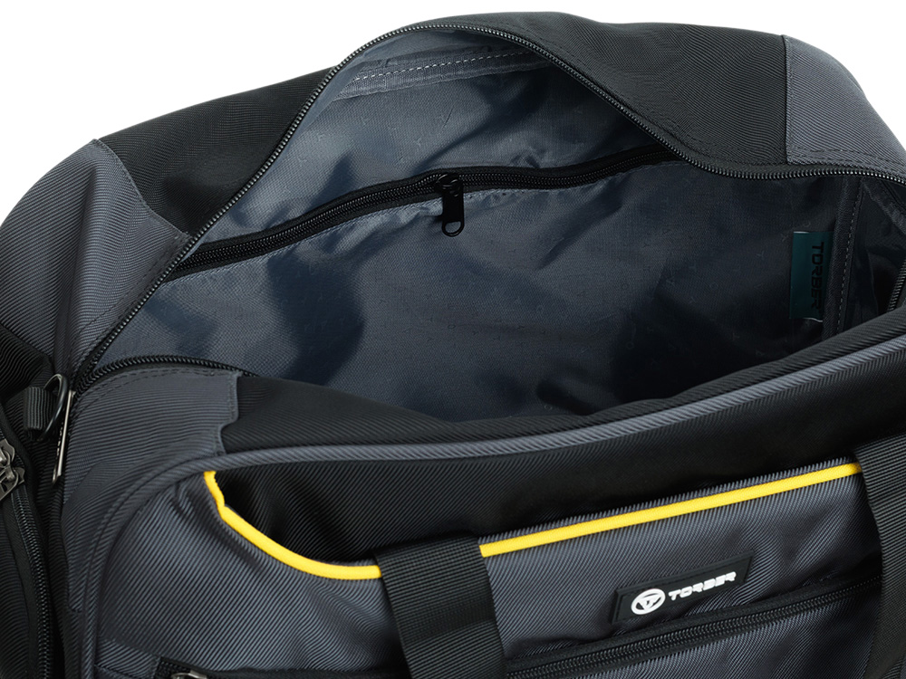 Сумка спортивная TORBER, серый, полиэстер, 48 х 24 х 30 см-12