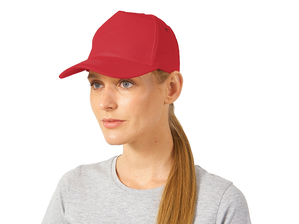 Бейсболка New York 5-ти панельная, красный-2