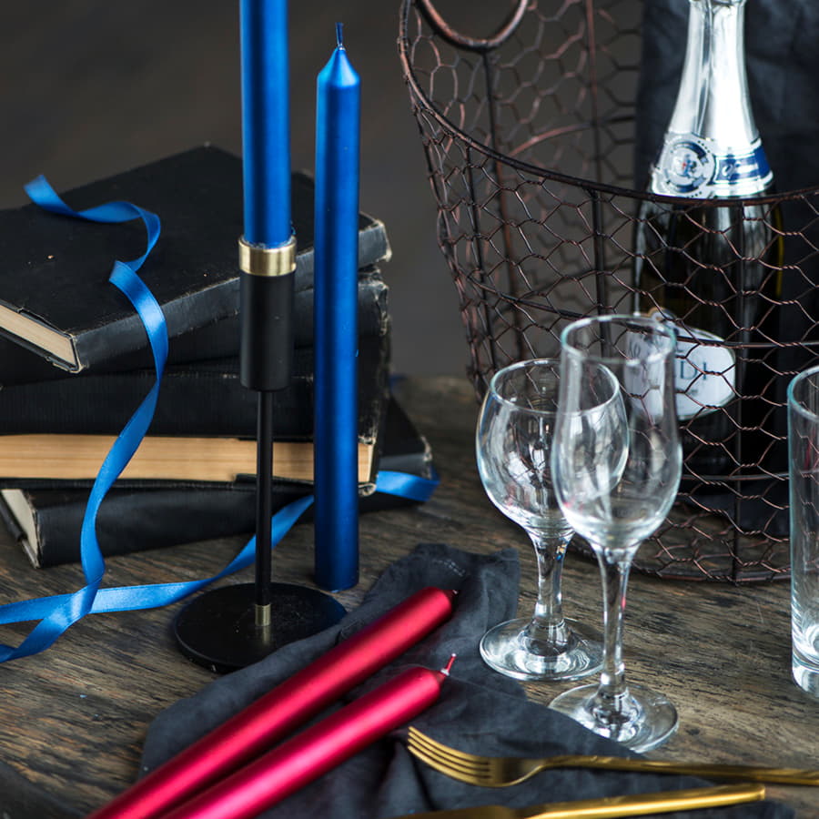 Свечи подарочные "Вечер" , 2 шт, синий-2