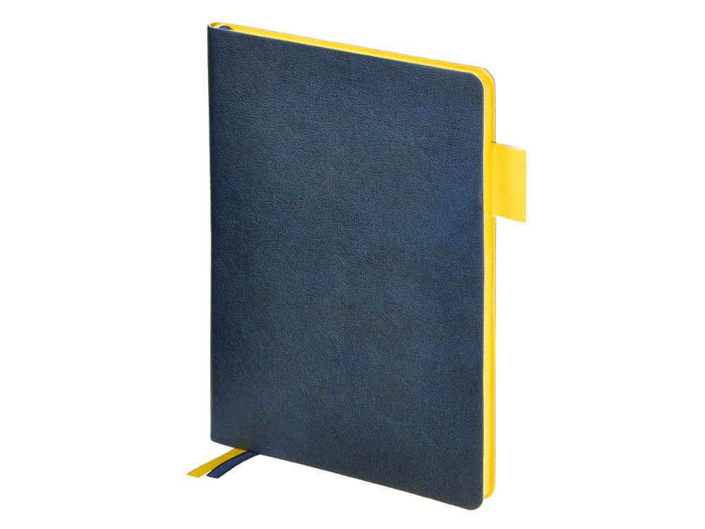 Ежедневник недатированный А5 Boston, темно-синий (желтый обрез)-0