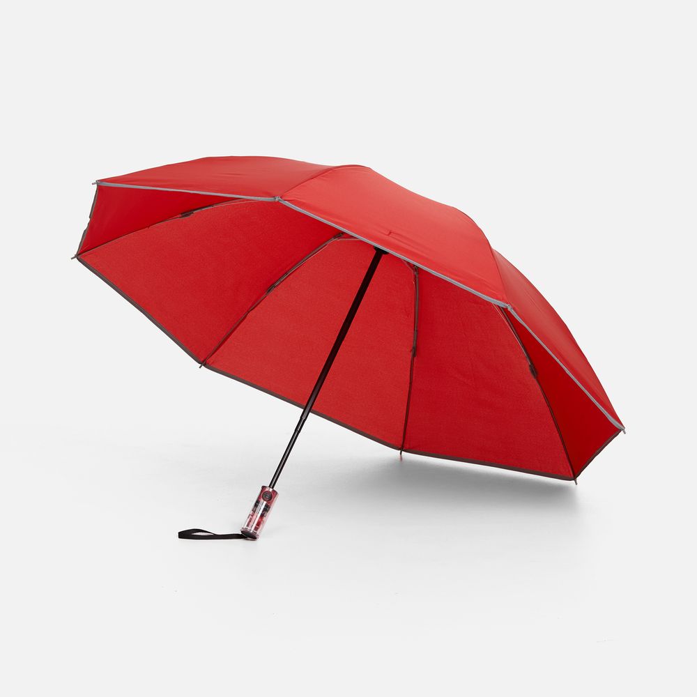 Зонт наоборот складной Futurum со светоотражающим кантом, красный-0