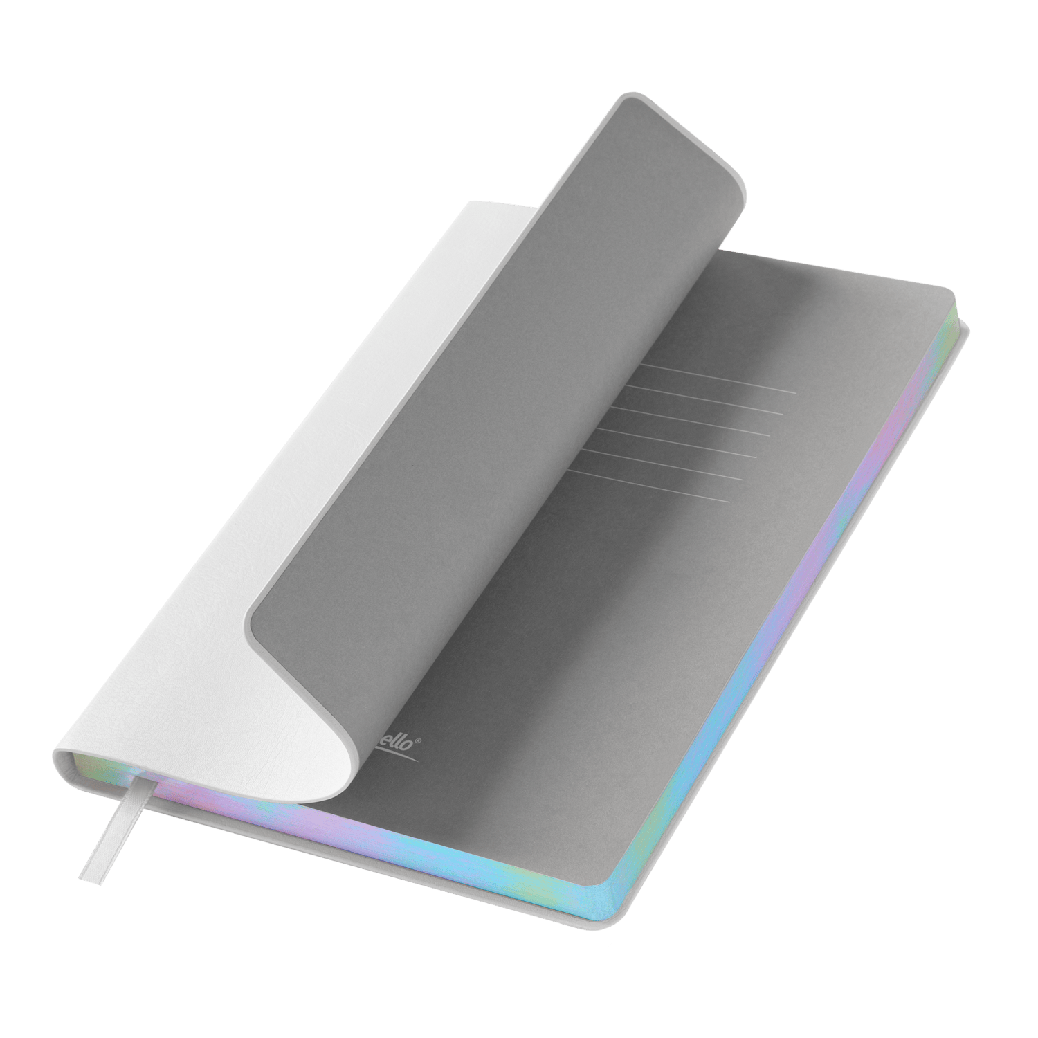 Ежедневник Galaxy недатированный, гибкая обложка, срез голограф. фольга, белый-0