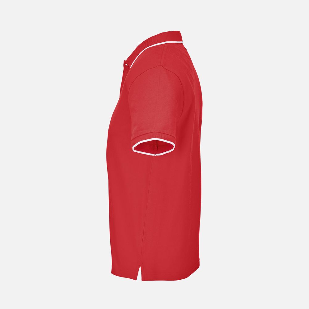 Рубашка поло унисекс Palermo, красная с белым-2