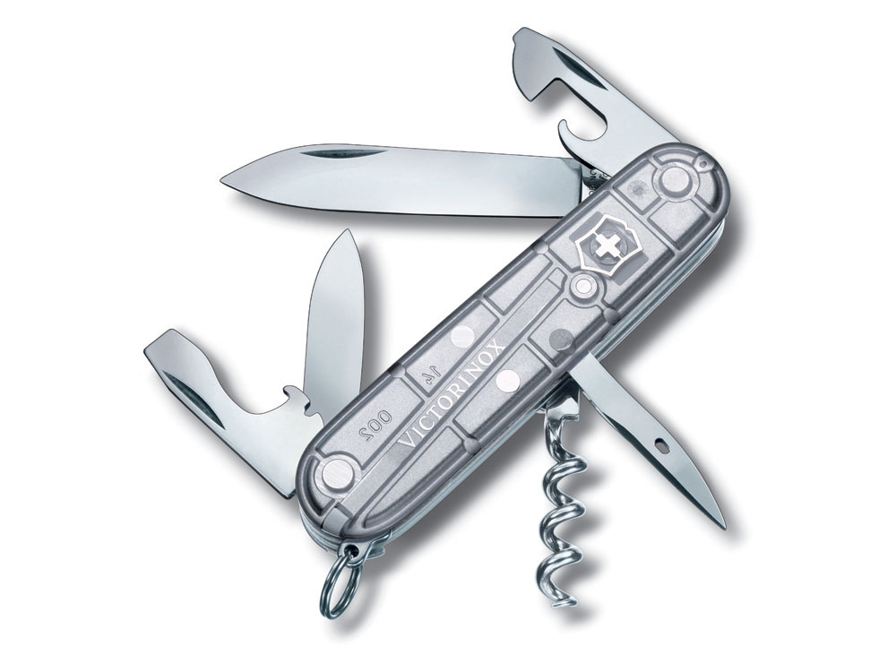 Нож перочинный VICTORINOX Spartan, 91 мм, 12 функций, полупрозрачный серебристый-0